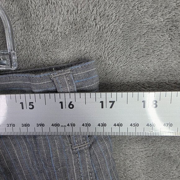 Mens Joseph Abboud Gray Pin Striped Chino Shorts 100% Linen 11" Inseam Size 33 - Picture 8 of 11